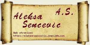 Aleksa Šenčević vizit kartica